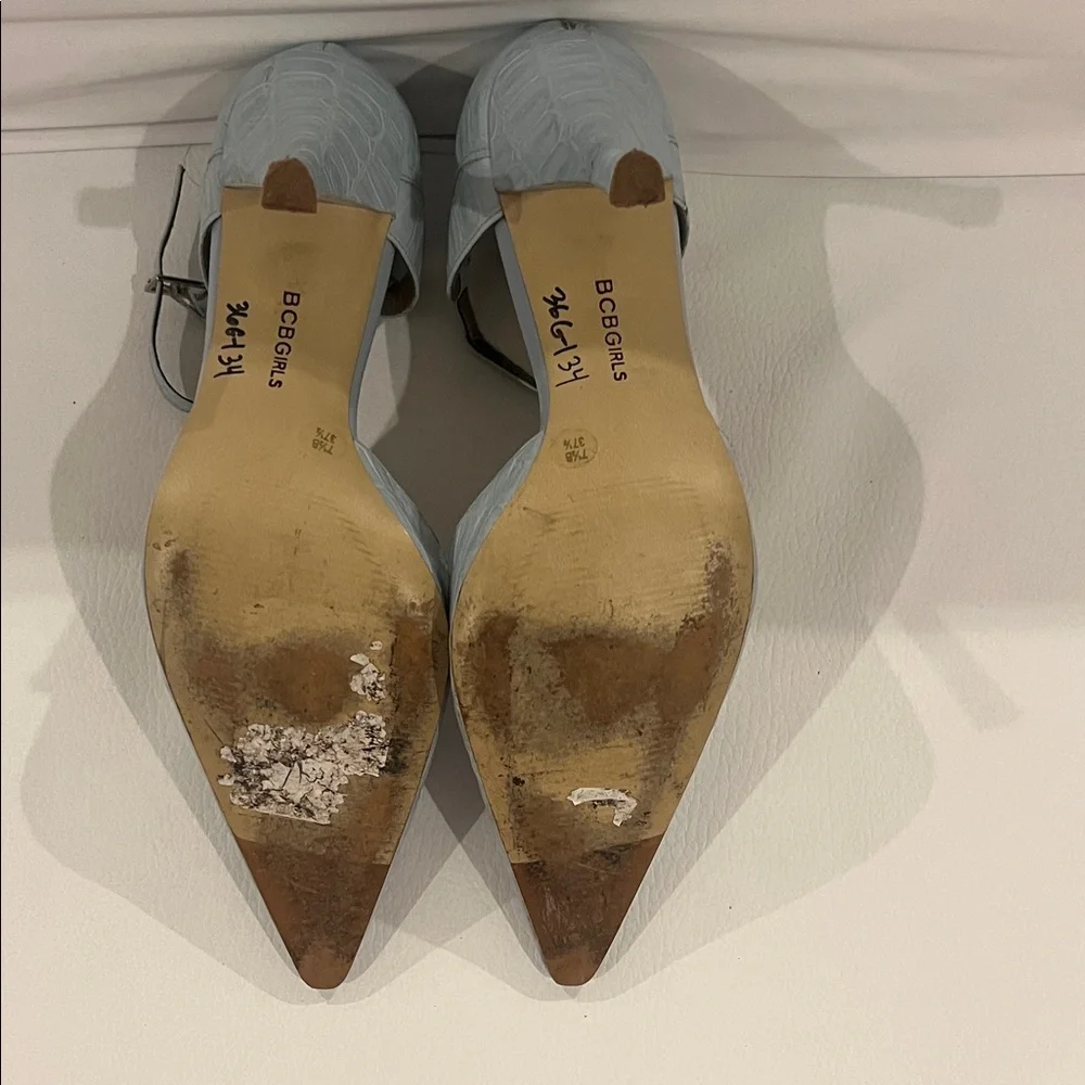 BCBGirls Sky Blue Croc-Patterned Heels - Picture 4 of 7